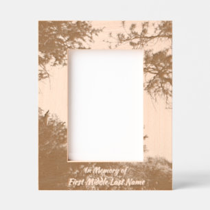 Memorial Photo Beautiful Lake Mountains Trees Etched Frames