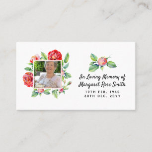 Mémorial PHOTO Bereavement Cartes Roses perte mémo
