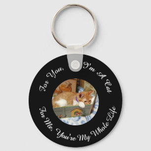 Memorial Photo Cat, Name, Text, replaceable,  Keychain