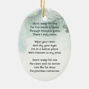 Memorial Photo Celebration of Life Keepsake Ceramic Ornament