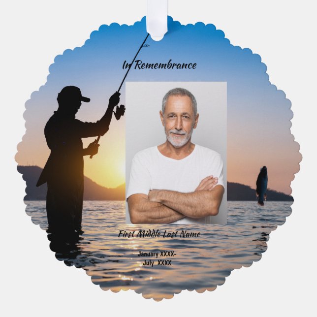 Memorial Photo Celebration of Life Keepsake Ornament Card (Front)