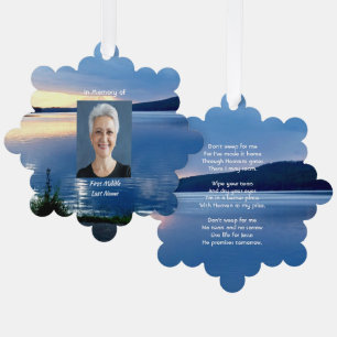 Memorial Photo Christian Lake Sunrise Nature Ornament Card