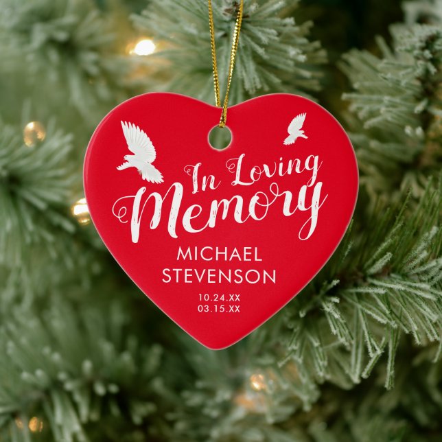 Memorial Photo Christmas Ceramic Ornament (Tree)