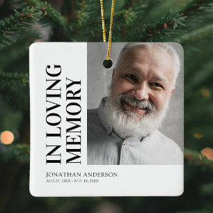 Memorial Photo Christmas Ceramic Ornament