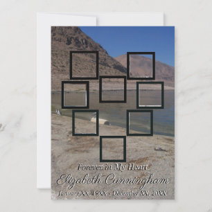 Memorial Photo Collage Heart Lake and Mountains  Invitation