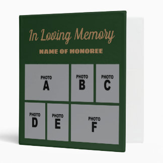 Memorial Photo Collage Tribute 3 Ring Binder