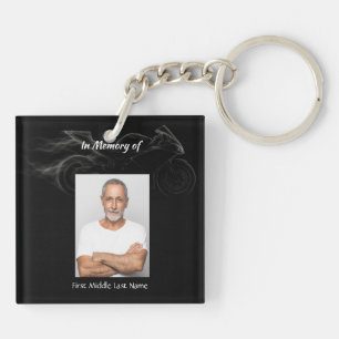 Memorial Photo Custom Motorcycle Biker Keychain