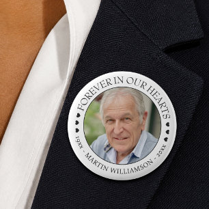 Memorial Photo Forever In Our Hearts 2 Inch Round Button