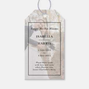 Memorial Photo Forget-Me-Not Seed Design Gift Tags