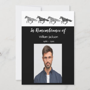 Memorial Photo Graphic Art Horses Invitation