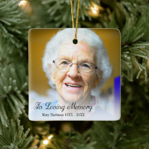 Memorial Photo In Loving Memory Grandmother Ceramic Ornament
