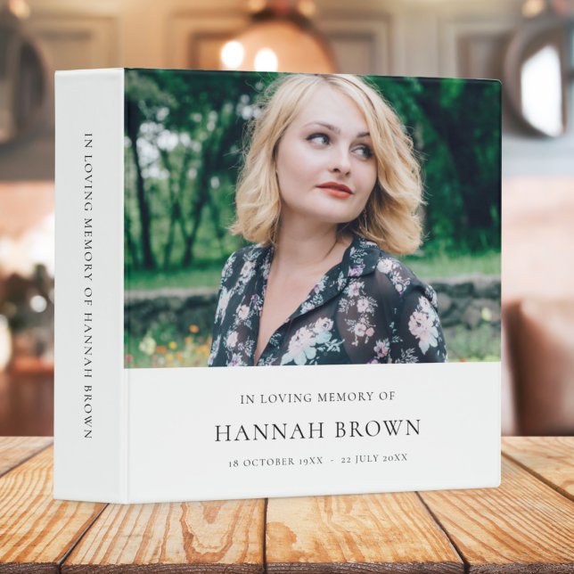 Memorial Photo | In Loving Memory Modern Elegant Binder (Creator Uploaded)