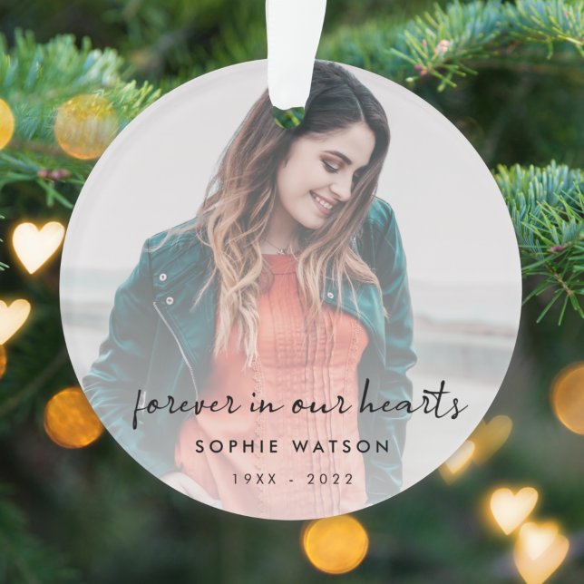Memorial Photo In Loving Memory Sympathy Tribute Ornament (Creator Uploaded)