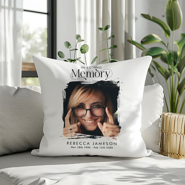 Memorial Photo 'In Loving Memory' Tribute Throw Pillow (Creator Uploaded)