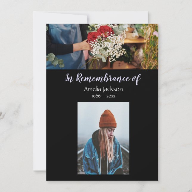 Memorial Photo Invite Florist Flower Arranging (Front)