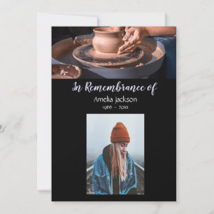 Memorial Photo Invite Pottery Potter Clay