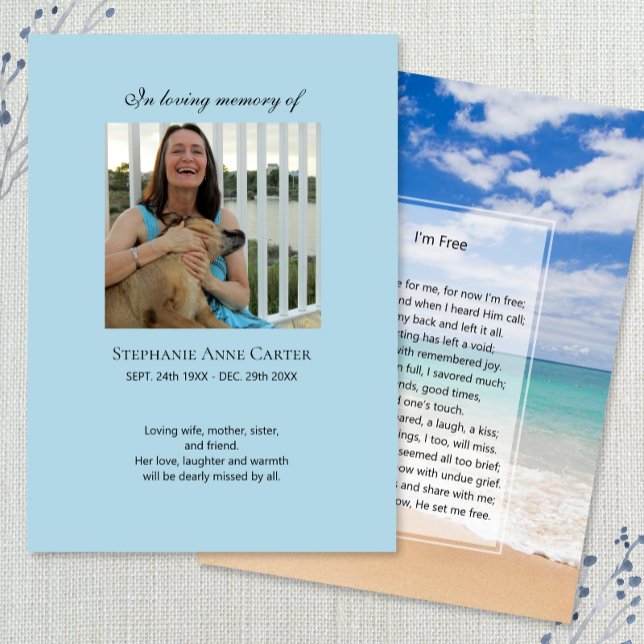 Mémorial photo Je suis Carte de prière gratuite (Créateur téléchargé)