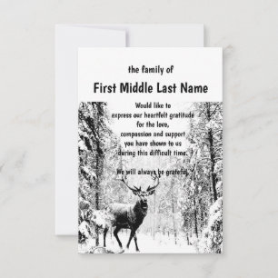 Memorial Photo Merci Stag Deer Forest Winter Wild