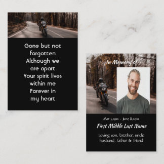 Memorial   Photo Motorcycle Biker  Business Card