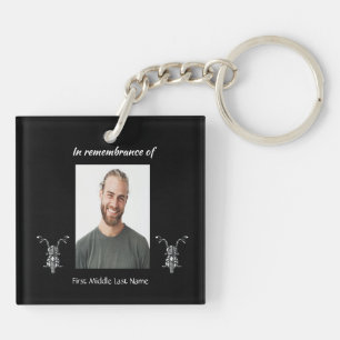 Memorial Photo Motorcycle Biker  Keychain