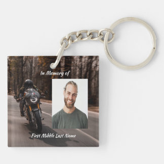  Memorial Photo Motorcycle Biker  Keychain