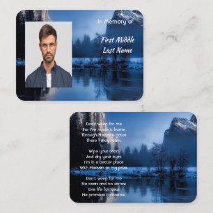 Memorial Photo Mountain Lake Winter Snow Business Card