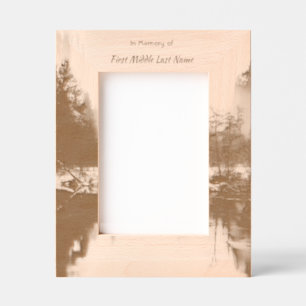  Memorial Photo Mountain Lake Winter Snow Etched Frames