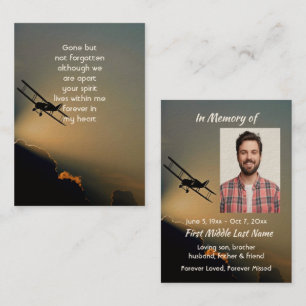 Memorial Photo Pilot Airplane Flying  Business Card