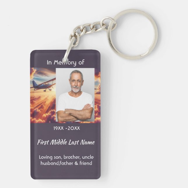 Memorial Photo Pilot Airplane Flying Sunset (Dos)