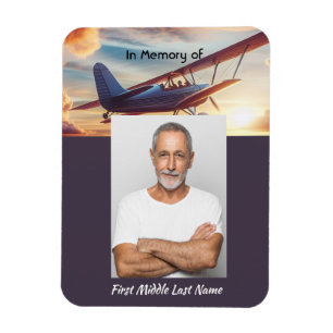Memorial Photo Pilot Airplane Flying Sunset Magnet