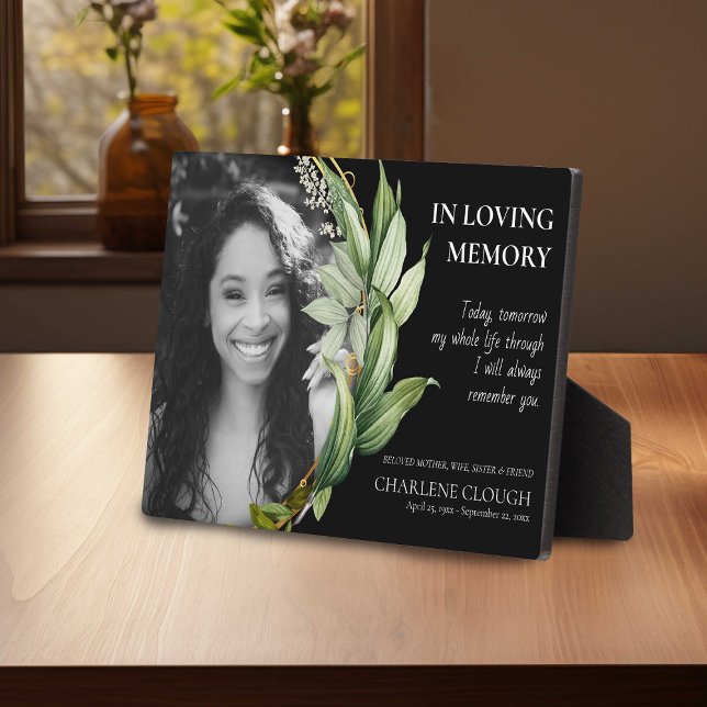 Memorial Photo Plaque | Greenery Foliage Frame (Creator Uploaded)