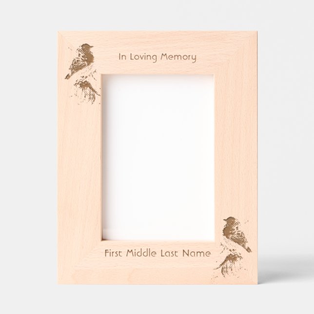 Memorial Photo Poem Bluebird Garden Bird  Etched Frames (Front)