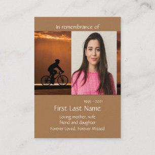 Memorial Photo Prayer Biking Cycling Bike Business Card
