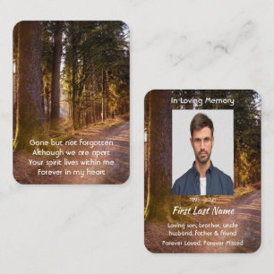 Memorial Photo Prayer Forest Trail Walk Park Business Card