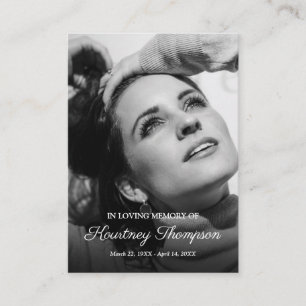 Memorial Photo Prayer   Funeral Favour Business Card