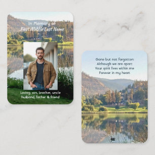 Memorial Photo Prayer Golf Course Pond Lake Nature Business Card