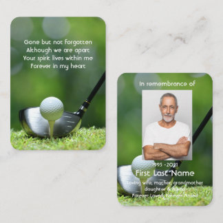 Memorial Photo Prayer Golfer Golf Course Golfing Business Card