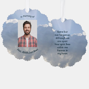 Memorial Photo Prayer Heavenly Sky Ornament Card