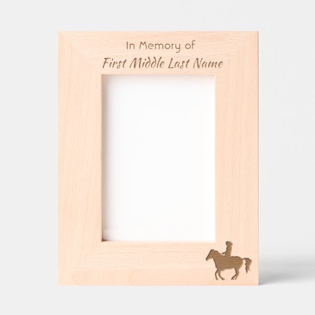 Memorial Photo Prayer Horse Back Riding  Etched Frames (Front)