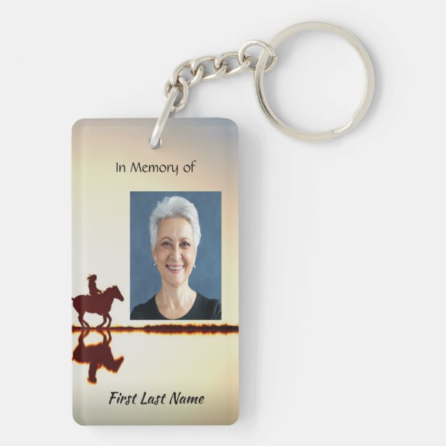  Memorial Photo Prayer Horse Back Riding Keychain (Back)