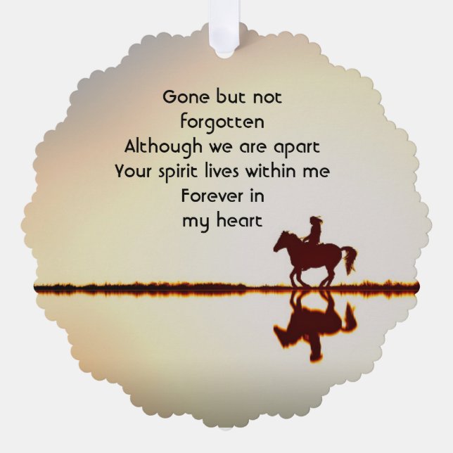  Memorial Photo Prayer Horse Back Riding Ornament Card (Front)