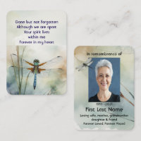 Memorial Photo Prayer Keepsake Dragonfly