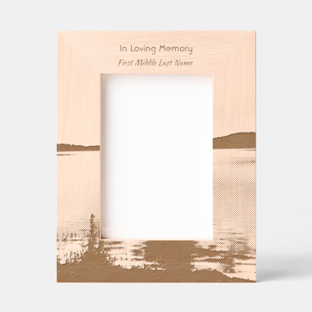 Memorial Photo Prayer Lake Sunrise Nature Etched Frames (Front)