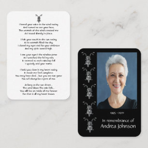 Memorial Photo Prayer Motorcycle Biker  Business C Card