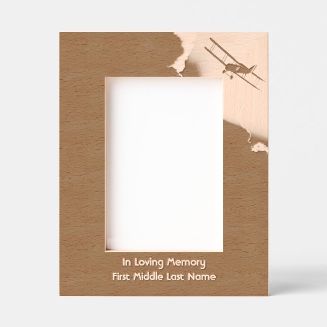 Memorial Photo Prayer Pilot Airplane Flying  Etched Frames (Front)