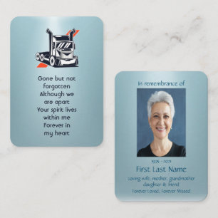 Memorial Photo Prayer Semi-Truck Tractor-trailer Business Card