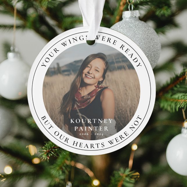 Memorial Photo Remembrance Tribute Christmas Ornament (Creator Uploaded)