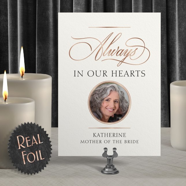 Memorial Photo Wedding Foil Table Sign (Creator Uploaded)