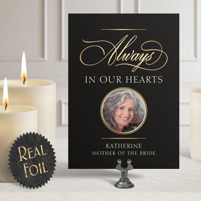 Memorial Photo Wedding Foil Table Sign (Creator Uploaded)