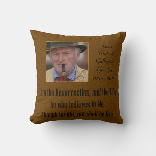 Memorial Pillow  I am the Resurrection (Front)